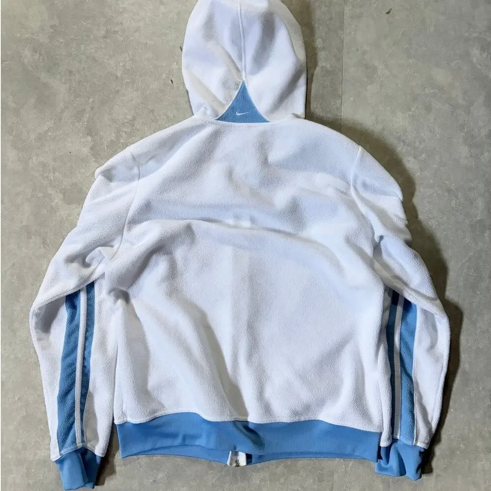 2000s Vintage Nike White Fleece Hoodie -M